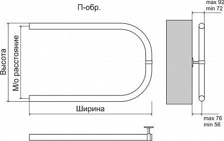 Эконом П-обр AISI 32х2 500х500 Полотенцесушитель  TERMINUS Ноябрьск - фото 3