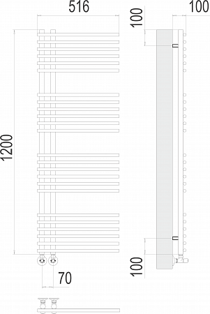 Астра П24 70х1200 Полотенцесушитель  TERMINUS Ноябрьск - фото 3