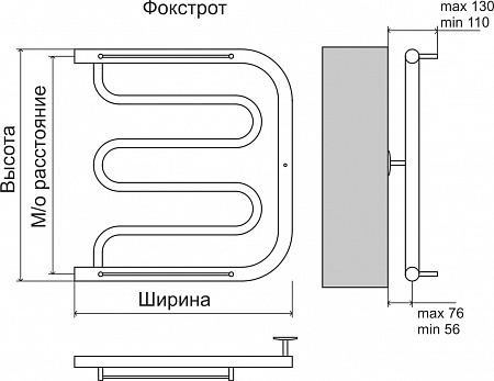 Фокстрот AISI 32х2 500х400 Полотенцесушитель  TERMINUS Ноябрьск - фото 4