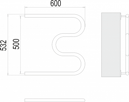 М-обр AISI 32х2 500х600 Полотенцесушитель  TERMINUS Ноябрьск - фото 3