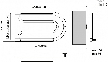 Фокстрот AISI 32х2 320х700 Полотенцесушитель  TERMINUS Ноябрьск - фото 3