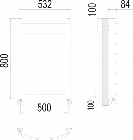 Классик П8 500х800 Полотенцесушитель  TERMINUS Ноябрьск - фото 3