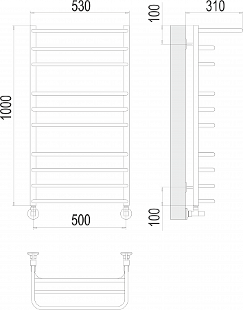 Арктур П10 500х1000 Полотенцесушитель  TERMINUS Ноябрьск - фото 3