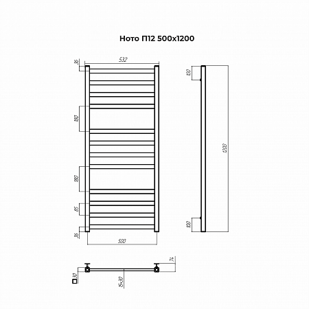Ното П12 500х1200 Полотенцесушитель TERMINUS Ноябрьск - фото 3