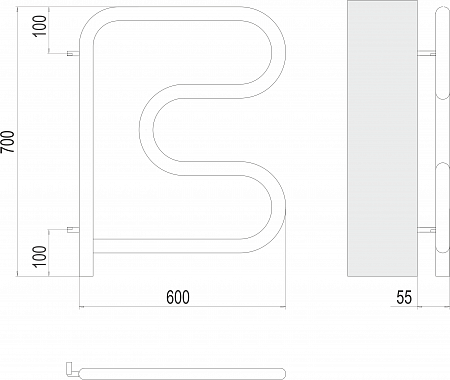 Электро 25 F-обр 600х600 поворотный Полотенцесушитель TERMINUS Ноябрьск - фото 3