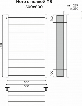 Ното с/п П8 500х800 Полотенцесушитель TERMINUS Ноябрьск - фото 3