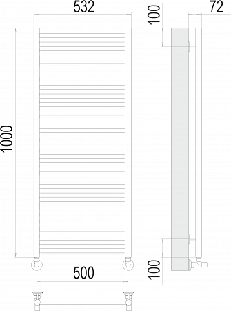 Аврора П20 500х1000 Полотенцесушитель  TERMINUS Ноябрьск - фото 3