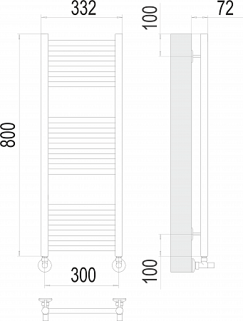 Аврора П16 300х800 Полотенцесушитель  TERMINUS Ноябрьск - фото 3