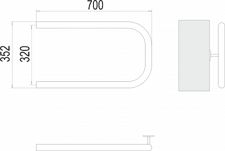 П-обр AISI 32х2 320х700 Полотенцесушитель  TERMINUS Ноябрьск - фото 3