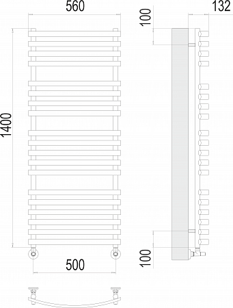 Капри П19 500х1400 Полотенцесушитель  TERMINUS Ноябрьск - фото 3