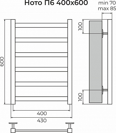 Ното П6 400х600 Полотенцесушитель TERMINUS Ноябрьск - фото 3