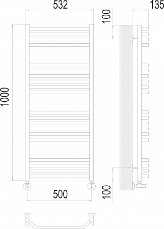 Виктория П20 500х1000 Полотенцесушитель  TERMINUS Ноябрьск - фото 3