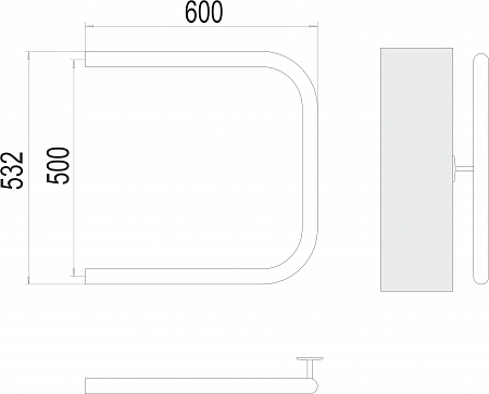 П-обр AISI 32х2 500х600 Полотенцесушитель  TERMINUS Ноябрьск - фото 3