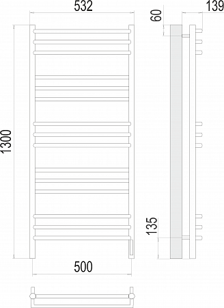 Прато П15 500х1300 электро (sensor quick touch) Полотенцесушитель  TERMINUS Ноябрьск - фото 3