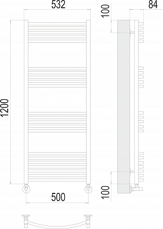 Классик П22 500х1200 Полотенцесушитель  TERMINUS Ноябрьск - фото 3