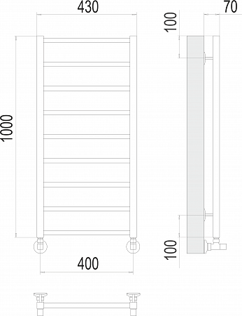 Контур П9 400х1000 Полотенцесушитель  TERMINUS Ноябрьск - фото 3