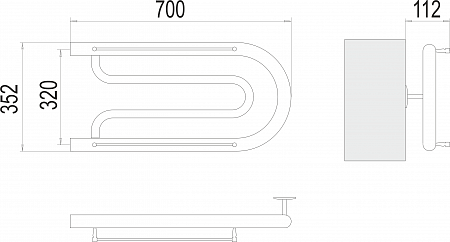 Фокстрот БШ 320х700 Полотенцесушитель  TERMINUS Ноябрьск - фото 3